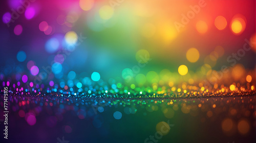 Glittering Rainbow Bokeh Banner Background