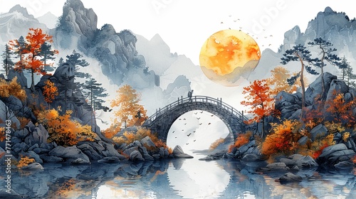 A midnight feast with friendly trolls under a bridge, in cozy watercolor, clipart isolated on a white background