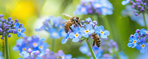 Bee pollinating flowers, critical for health of our planet