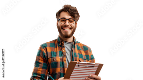 warm-hearted male event planner isolated on transparent background, png, ai