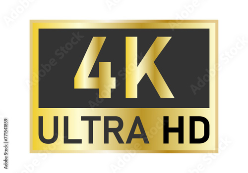 Etiqueta dorada de 4 K en ultra HD. 