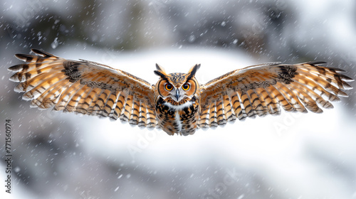 owl is flying