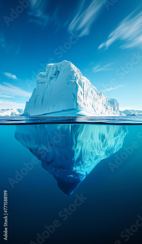 Iceberg Metaphor for Conscious and Subconscious Mind Concept 