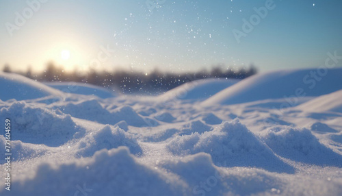 Background winter snow with snowdrifts with beautiful light 2