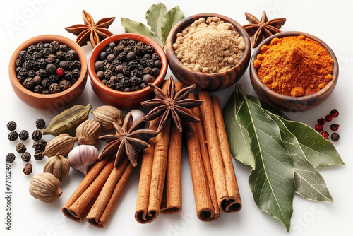 A variety of spices - Diving into a World of Rich Colors, Bold Aromas, and Diverse Flavors in a Bountiful Collection of Various Spices