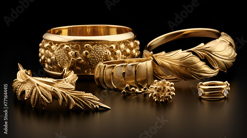 Gold plated bracelets necklaces set design pictures 