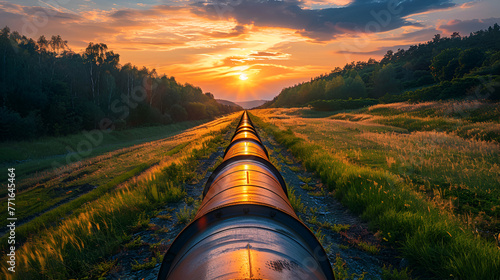 Hydrogen pipeline. Transformation of the energy, Clean energy, safe, carbon neutral, and balance of energy sources to replace natural gas. Generative AI 