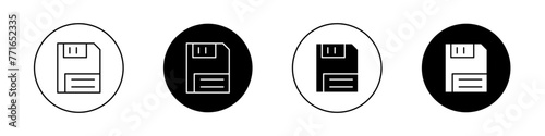 Floppy disk icon set. diskette sign. computer save button vector symbol. memory card icon.