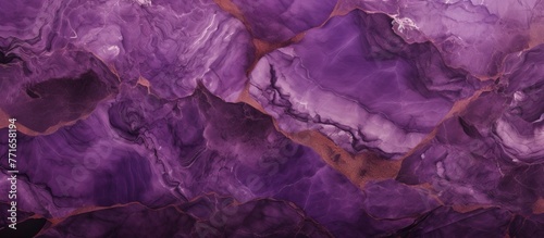 A close up of a rock in vibrant shades of purple with a marble texture resembling a natural landscape artwork, contrasting with electric blue and magenta hues