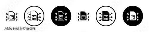 ESIM line icon set. smartphone digital virtual sim vector icon. E simcard icon suitable for apps and websites UI designs.