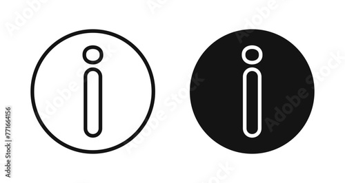 Info vector icon set. Information button sign. Help desk question vector icon for UI designs.