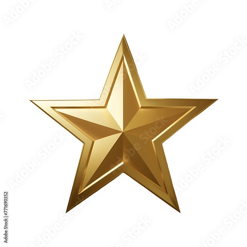 Gold stars 3d render gold star png isolated on transparent background