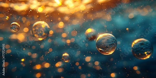 Bubbles of Hydrogen Gas in Liquid: A Symbol of Green Energy and Sustainability in a Fuel Cell Future. Concept Green Energy, Hydrogen Fuel, Fuel Cells, Sustainability, Renewable Energy