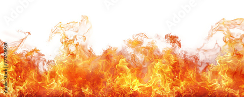 Fire border isolated on transparent background.