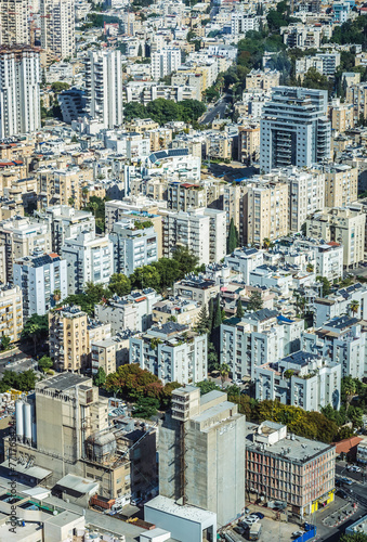 View from top floor of Azrieli Center Circular Tower in Tel Aviv, Israel