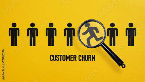 Customer churn is shown using the text