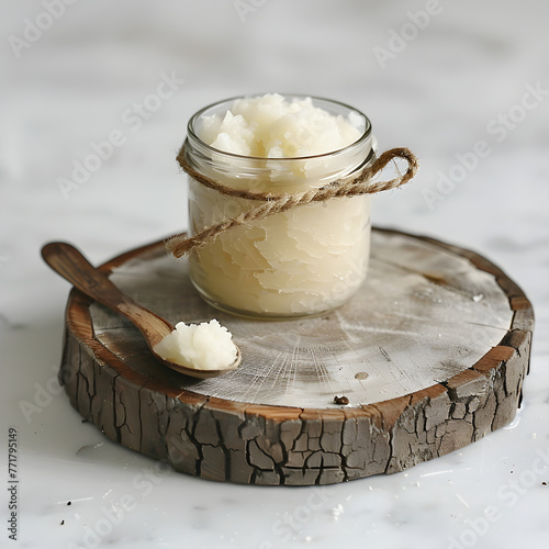 Tallow in a glass jar 