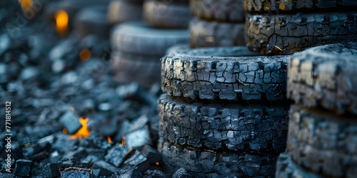Utilizing Biomass-Derived Carbon Black in Refinery: Creating High-Value Materials for Tires and Printing Inks. Concept Carbon Black, Biomass Utilization, Refinery Applications, Tire Manufacturing