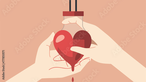 Donate Blood design over brown background vector il
