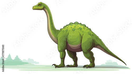 Green Diplodocus Dinosaur Of Jurassic Period Prehis