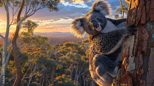 Peaceful Repose: A Fascinating Capture of a Koala in its Natural Australian Eucalyptus Habitat