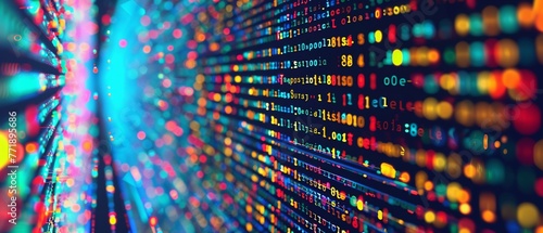 An Abstract image of streaming data code in vivid colors