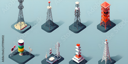 3d render of a tower with a flag, Forest Connection Biel Cell Tower em meio à IA generativa da natureza 