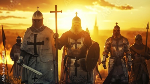 Christian Warriors led by the Templar Cross