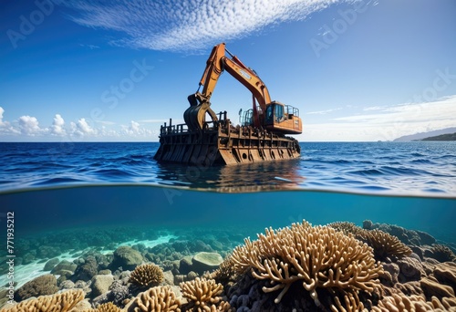 Disposing of metal into the ocean to create artificial coral reefs, fostering marine biodiversity and ecosystem restoration