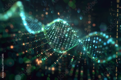 Abstract background binary code of DNA shape.