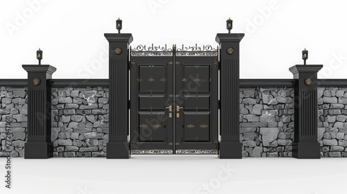 modern gate door design on white background