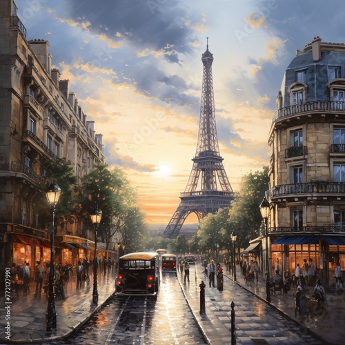 illustration of Beautiful Paris culture landscape masterpiece ultra, Generative ai