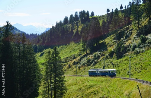 Cogwheel Train Traversing Mountain Pass