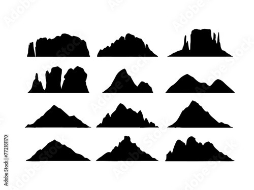 different types of mountains. vector stock,