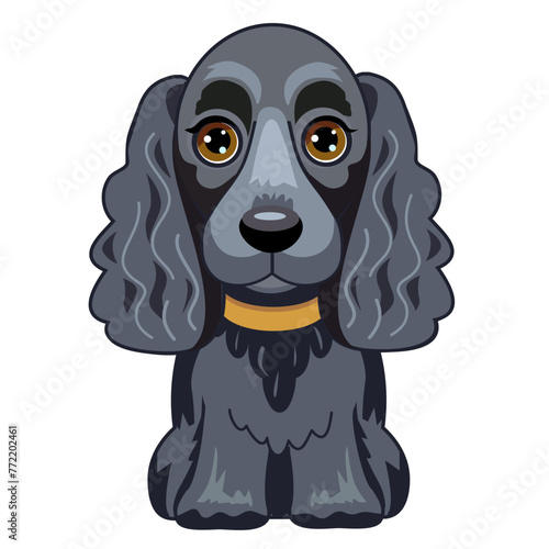 english cocker spaniel dog vector cartoon illustration