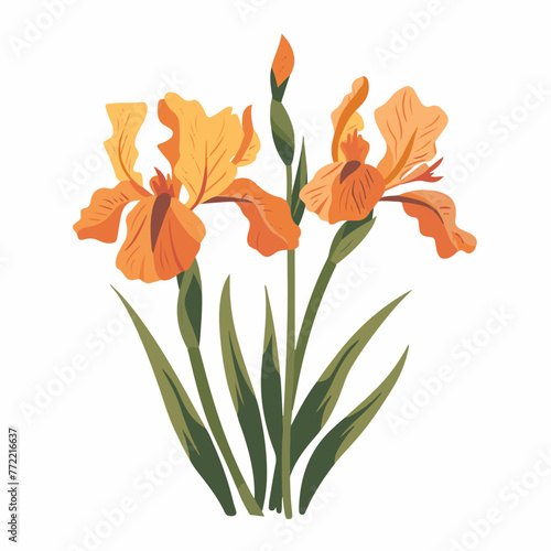 Irises in cartoon, doodle style. Image for t-shirt, web, mobile apps and ui. Isolated 2d vector illustration in logo, icon, sketch style, Eps 10. AI Generative