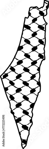 Keffiyeh Pattern On Palestinian Map