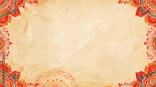 Vintage Background with colorful mandalas, Round indian pattern, muslim pattern on beige grunge background with copy space.