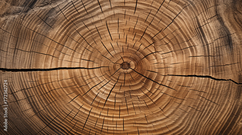 Detailed Tree Rings Texture - Cross-Section of Tree Trunk for Environmental Study