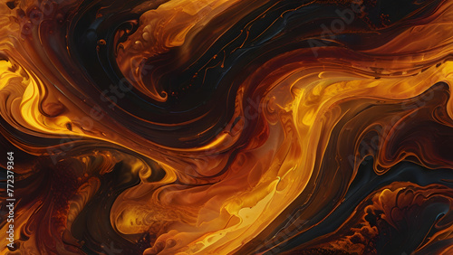 Glowing amber currents twist
