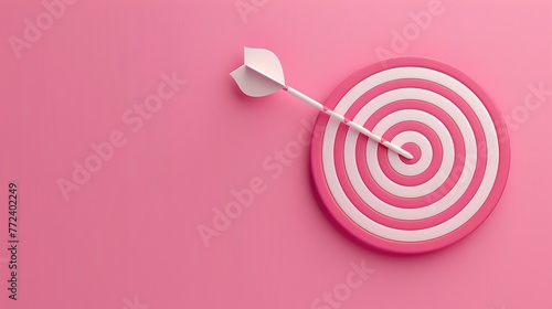 business target success goal concept on pink background