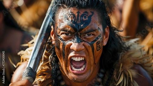 A Maori warrior whose haka causes seismic vibrations, detected by earthquake monitoring networks , film stock