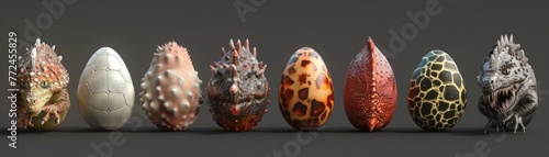 Hyperrealistic dragon egg with scifi genetic modifiers, evolution in progress