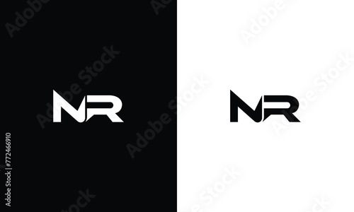 NR Letter Logo Design. Initial letters nr logo icon.