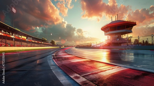 Race Track With Sunset