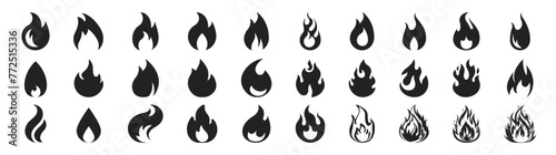 Fire icon collection. Fire flame symbol. concept flame fire icon