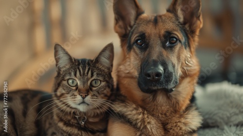 Cat and dog pets best friends wallpaper background