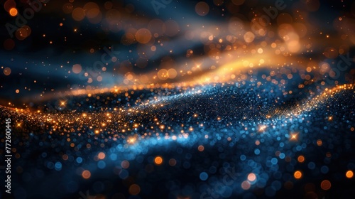 Abstract of gold and bokeh light with glitter background