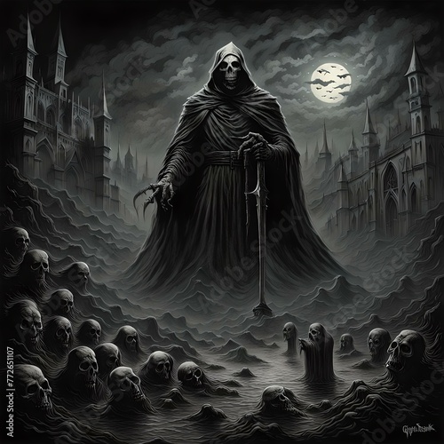 A Dark Figure In A Gothic Night Scene
