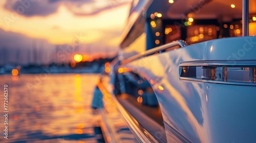 The luxurious deck of a yacht serves as the backdrop symbolizing both their hard work and the rewards of their success. . .